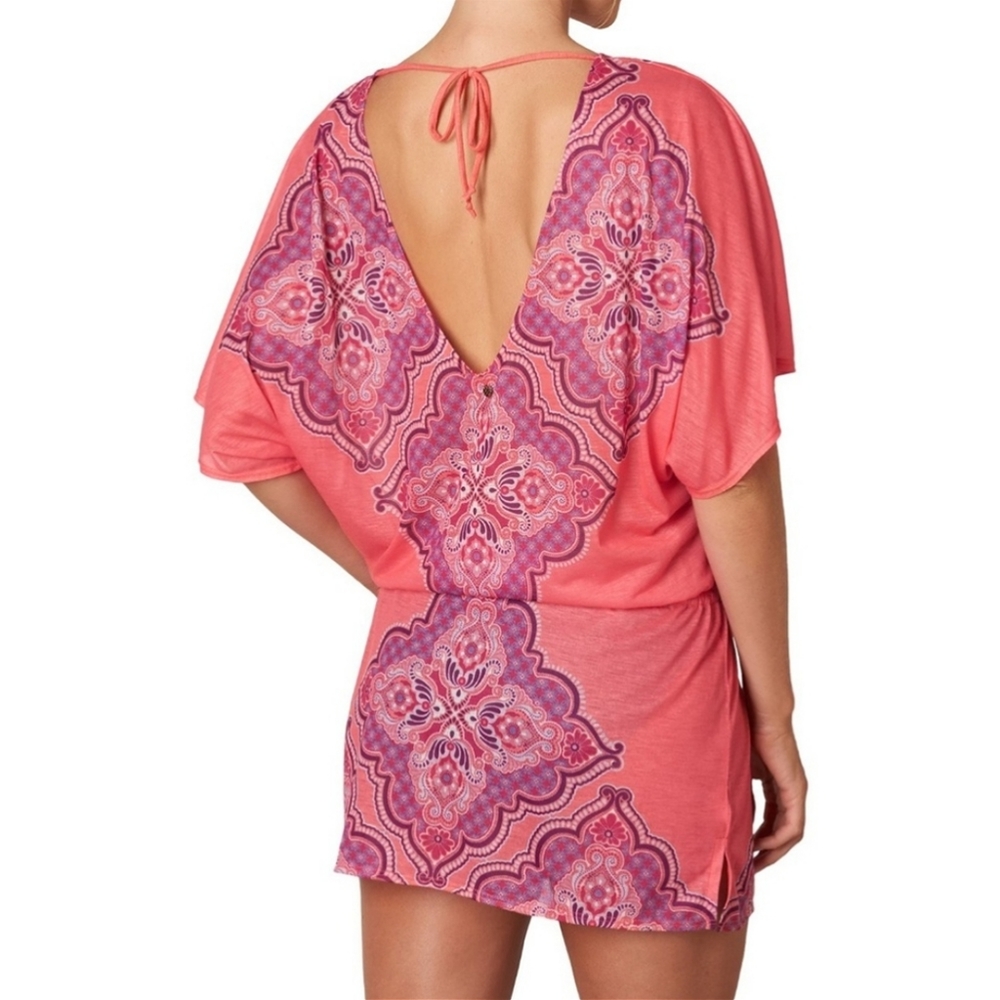 PRANA CORAL SAIDA KAFTAN JASMINE BEACH COVER TUNIC - Picture 2 of 8